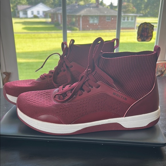 Burgundy Whitin High-Top Sneakers - Picture 1 of 5